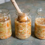 homemade sauerkraut in a jar
