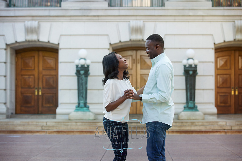 downtown madison engagement photos