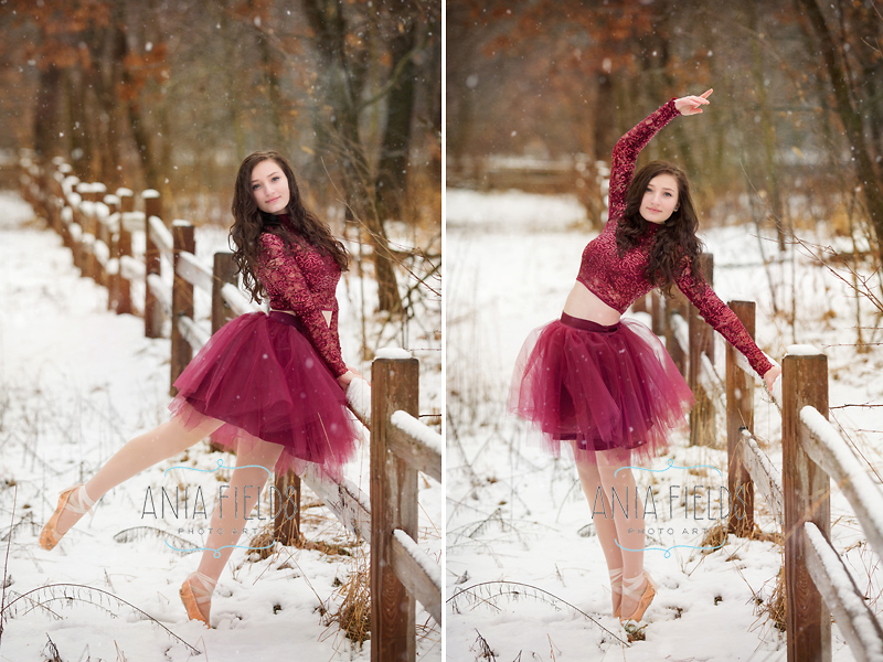 ballet senior pictures in winter